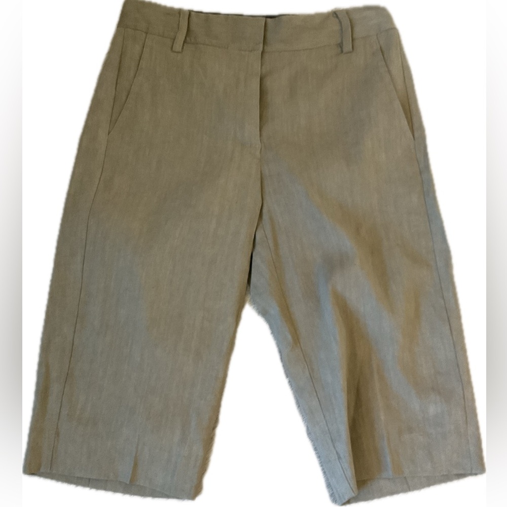 ARITZIA Babaton Agency ? Bermuda Olive Green Linen mix  Shorts.